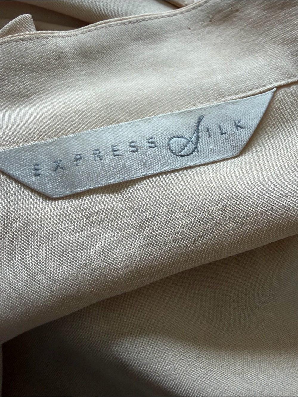 Vintage 100% Silk Cream Midi Wrap Skirt with Side Tie - Picture 2 of 3